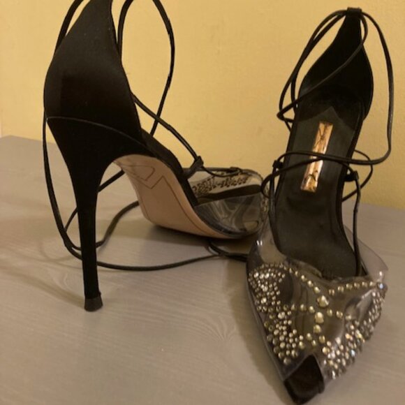 Sophia Webster butterfly rhinestone clear peep toe, size 41 - Picture 3 of 4